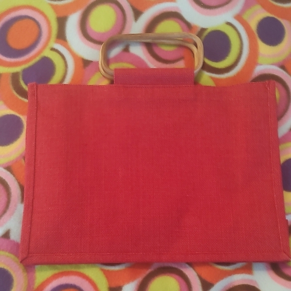 Diane B Burlap Tote Retro Design - Picture 4 of 5
